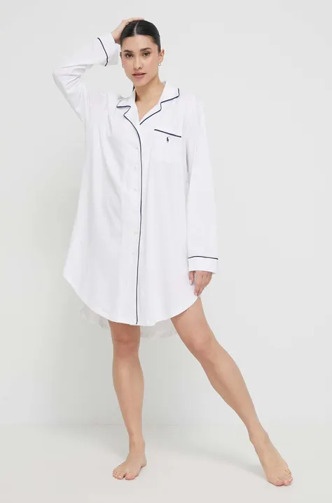 Polo Ralph Lauren koszula nocna damska kolor biały