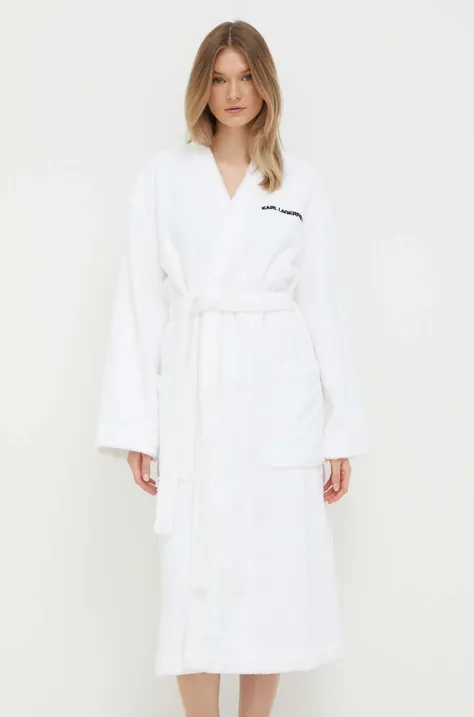 Μπουρνούζι Karl Lagerfeld χρώμα: άσπρο