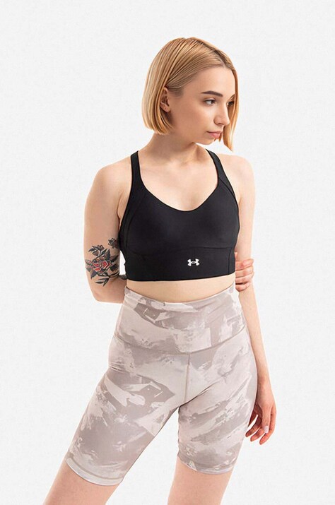 Under Armour biustonosz sportowy Infinity Mid Rib Bra kolor czarny gładki 1365772-001