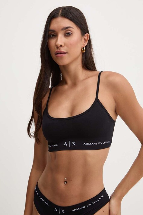 Podprsenka Armani Exchange čierna farba, vzorovaná, 947022 3F506