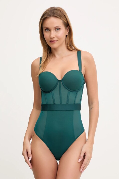 Dkny body kolor zielony transparentne gładki DK6008