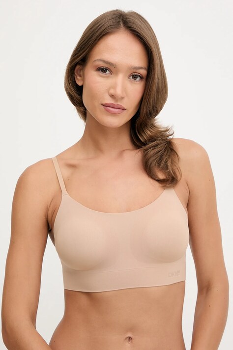 Dkny biustonosz kolor beżowy gładki DK4028