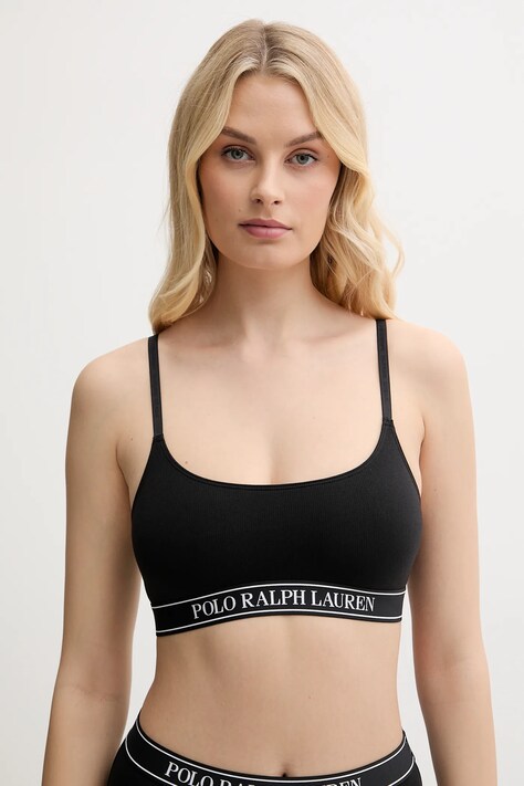 Бюстгальтер Polo Ralph Lauren колір чорний однотонна 4P0477