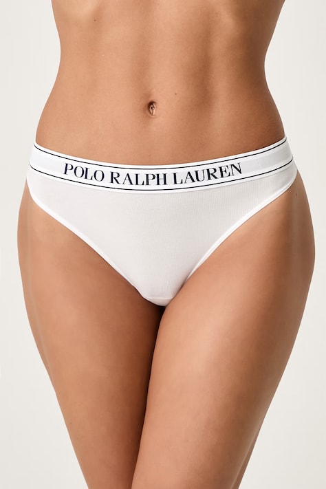 Polo Ralph Lauren Chiloți g-string pentru femei cu bumbac albi 4P0483