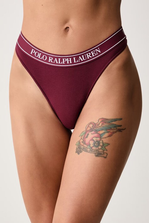 Polo Ralph Lauren Stringi damskie z bawełną bordowe 4P0483