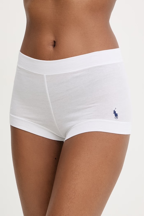 Polo Ralph Lauren Hipster hlačke ženske bombažne z elastanom bele 4P0500