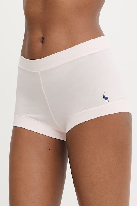 Polo Ralph Lauren hipster hlačke ženske bombažne z elastanom roza 4P0500