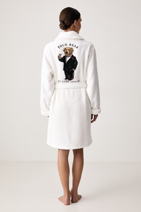 Polo Ralph Lauren Szlafrok frotte damski bawełniany biały 4P0396