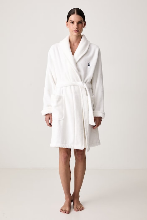 Polo Ralph Lauren Frotirni kućni ogrtač za žene od pamuka bijeli 4P0396