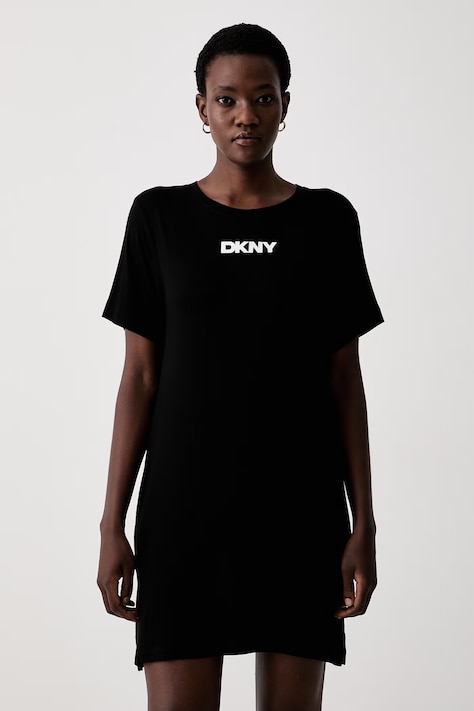 DKNY cămașă de noapte pentru femei din vâscoză neagră YI30092