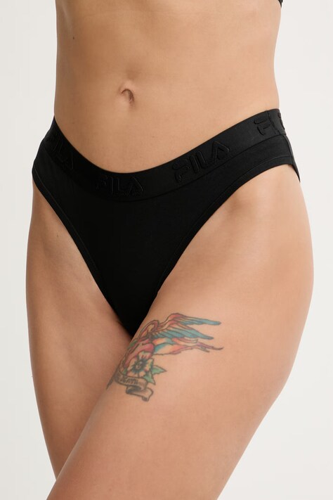 Fila figi damskie bawełniane z elastanem czarne FU6370