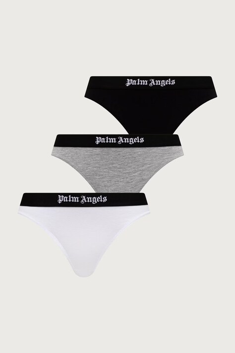 Palm Angels figi damskie z bawełną 3-pack białe PLA1UWBT02TR