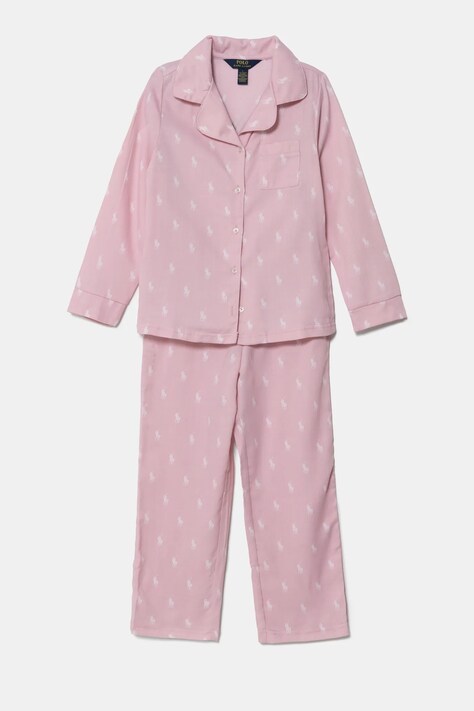 Παιδικές βαμβακερές πιτζάμες Polo Ralph Lauren χρώμα: ροζ, 4P0034