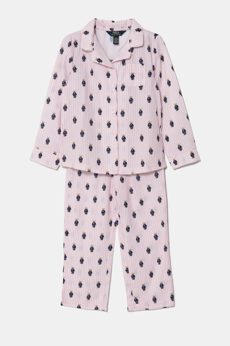 Polo Ralph Lauren piżama bawełniana dziecięca kolor różowy wzorzysta 3P0094