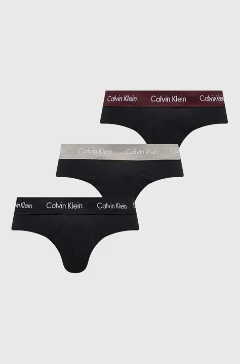 Slipy Calvin Klein Underwear 3-pak pánske, čierna farba