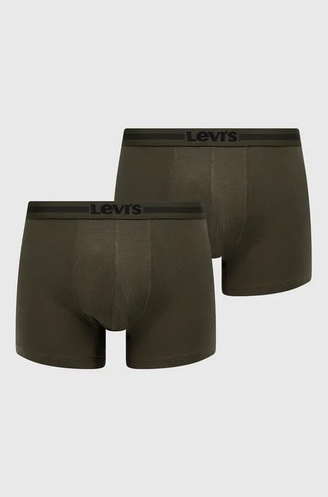 Boxerky Levi's (2-pak) 37149.0735-khaki, pánske, zelená farba