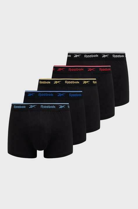 Reebok bokserki (5-pack) męskie kolor czarny