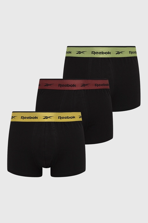 Boxerky Reebok F8387 (3-pak) pánske, čierna farba