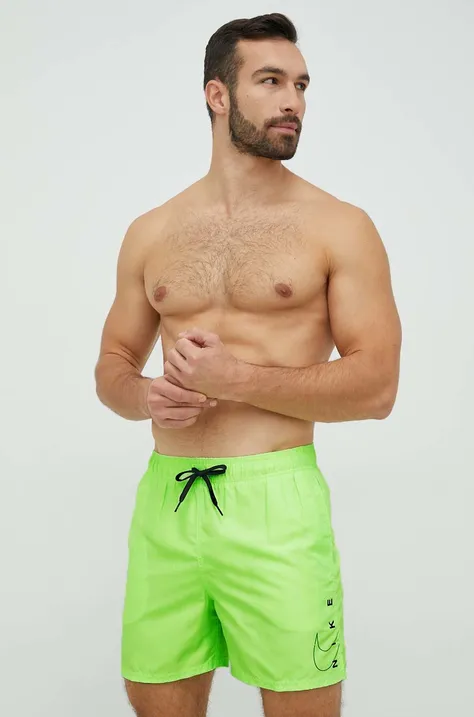 Plavkové šortky Nike zelená barva