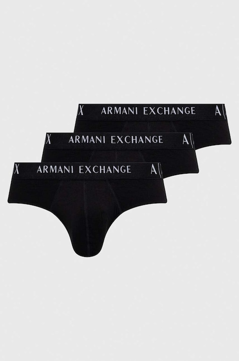 Armani Exchange slip 3-pack barbati, culoarea negru