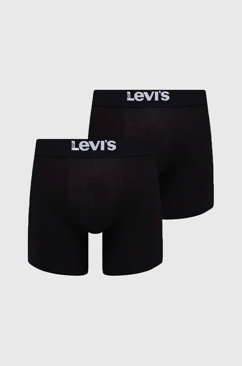 Boksarice Levi's 2-pack moški, črna barva