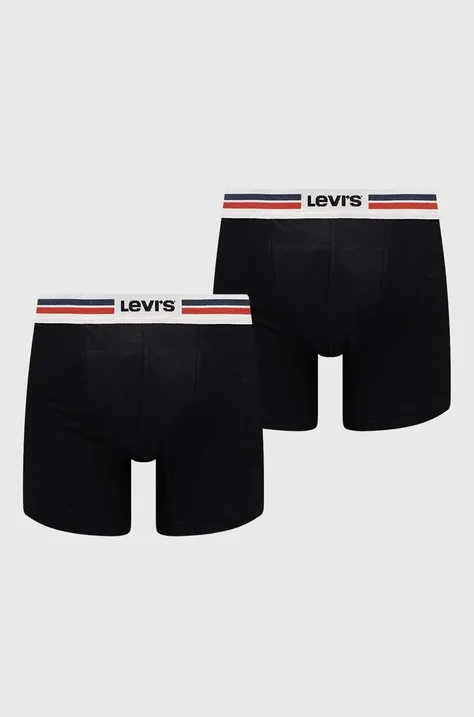 Боксери Levi's 2-pack чоловічі колір чорний