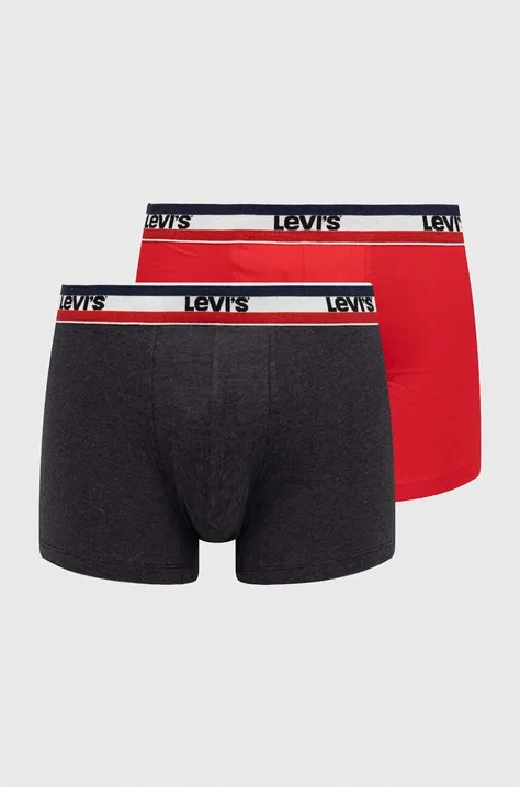 Boxerky Levi's 2-pack pánské, červená barva, 37149.0817-004
