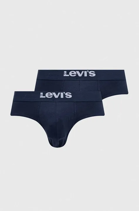 Slip gaćice Levi's 2-pack za muškarce, boja: tamno plava