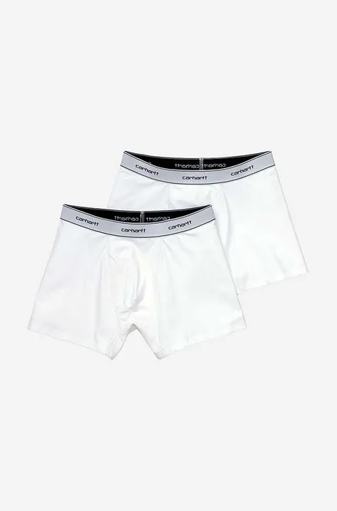 Bokserice Carhartt WIP Cotton Trunks 2-pack za muškarce, boja: bijela, I029375.-WHITE