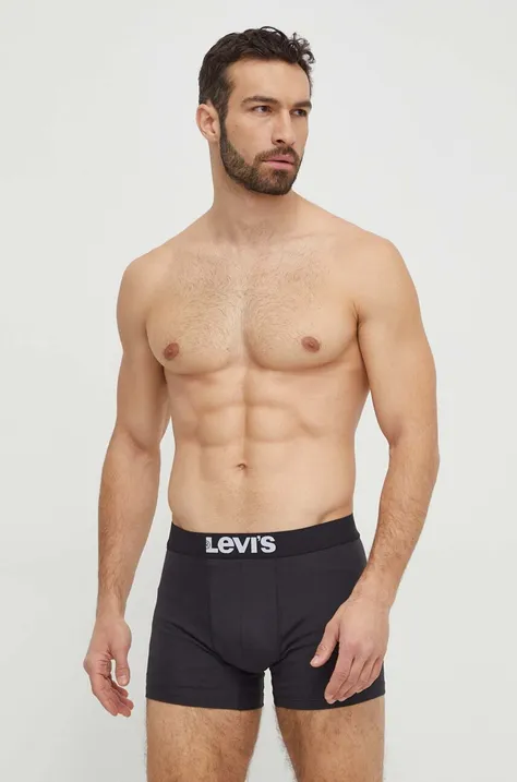Boxerky Levi's 4-pak pánske, čierna farba