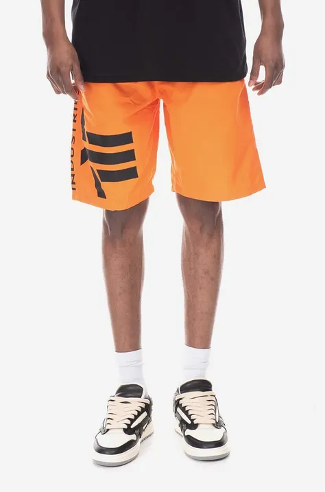 Plavkové šortky Alpha Industries 106812.429-orange, oranžová farba