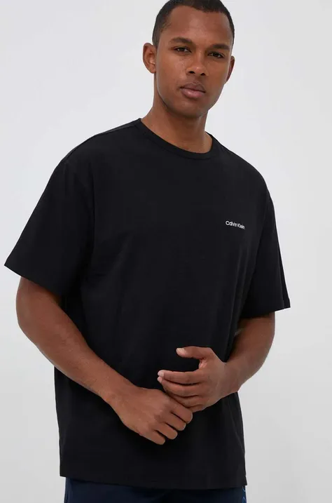 Μπλουζάκι πιτζάμας Calvin Klein Underwear χρώμα: μαύρο