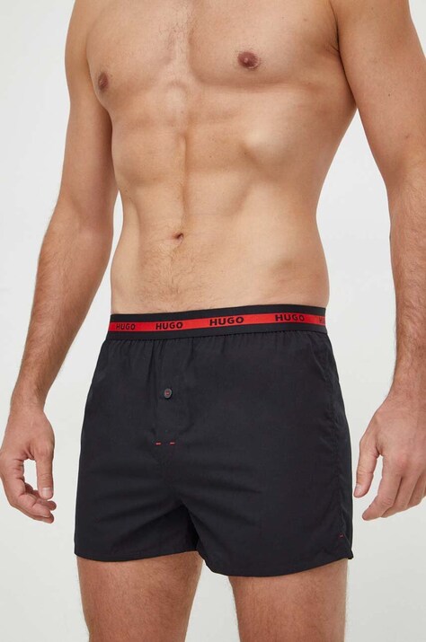 Бавовняні боксери HUGO 2-pack колір чорний