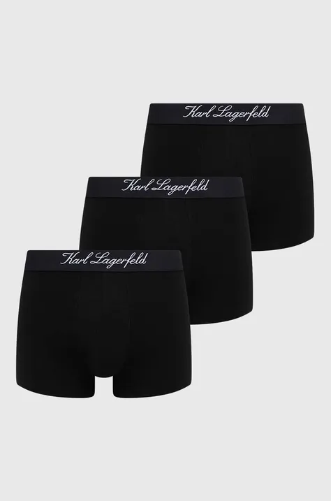 Boksarice Karl Lagerfeld 3-pack moški, črna barva