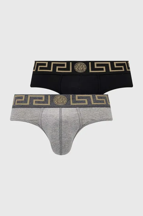 Slip gaćice Versace 2-pack za muškarce, boja: siva