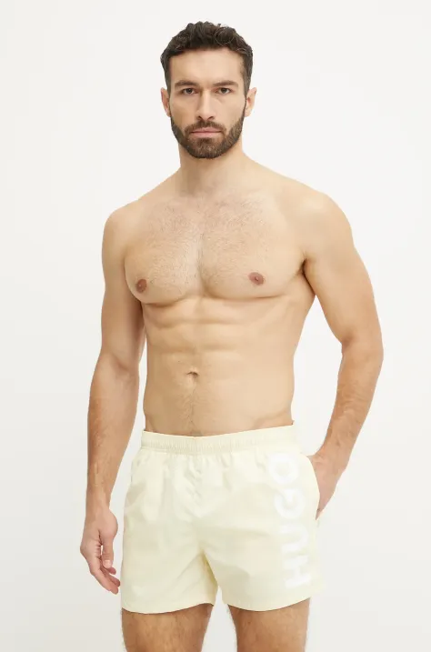 HUGO pantaloni scurti de baie culoarea alb, 50513979