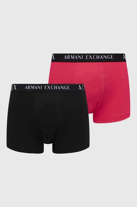 Armani Exchange boxeri 2-pack barbati, culoarea roz