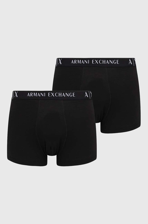 Боксери Armani Exchange 2-pack чоловічі колір чорний