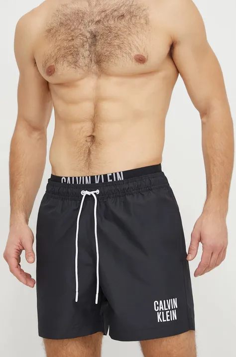 Kratke hlače za kupanje Calvin Klein boja: crna, KM0KM00740