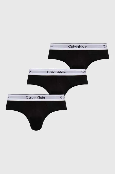 Slipy Calvin Klein Underwear 3-pak pánske,čierna farba,000NB2379A