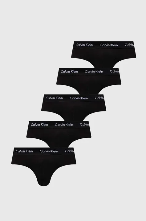Slipy Calvin Klein Underwear 5-pak pánske,čierna farba,000NB2876A