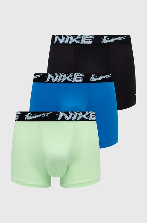 Boxerky Nike 3-pak pánske, zelená farba