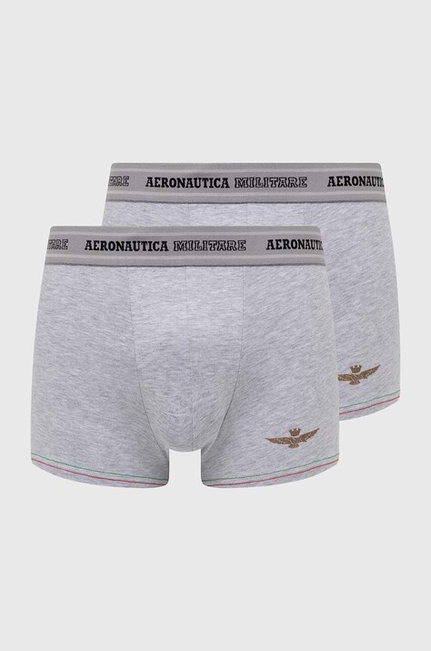 Boksarice Aeronautica Militare 2-pack moške, siva barva, AM1UBX004