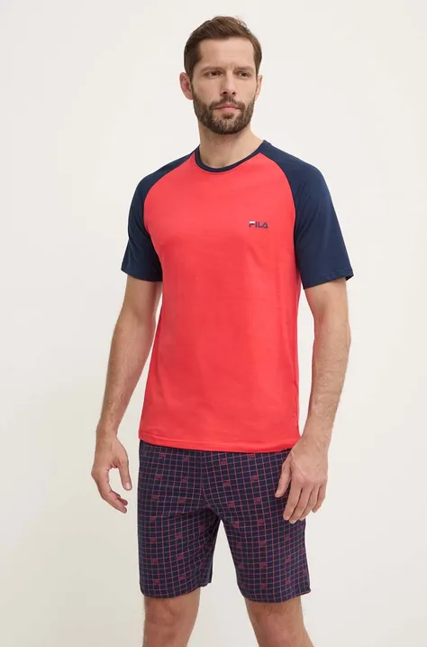 Βαμβακερές πιτζάμες Fila χρώμα: κόκκινο, FPS1182