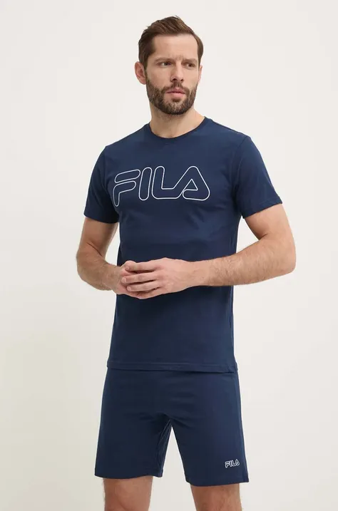 Βαμβακερές πιτζάμες Fila χρώμα: ναυτικό μπλε, FPS1191