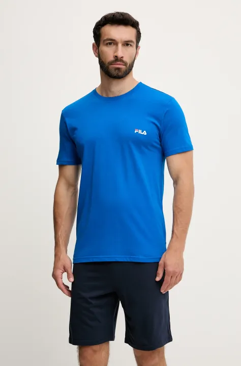 Fila pijamale de bumbac culoarea alb, uni, FPS1194