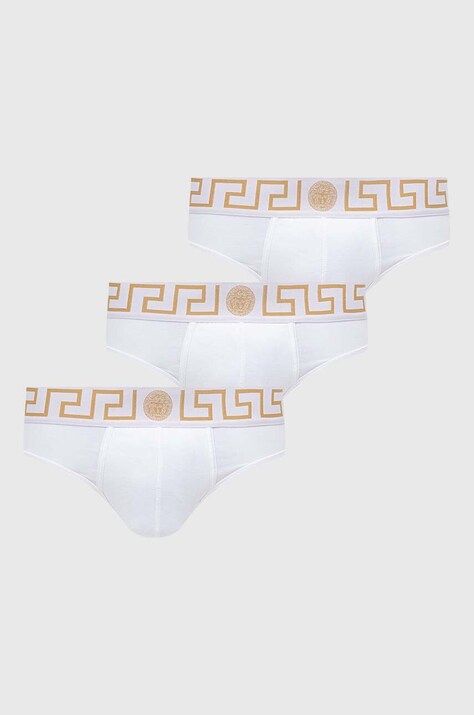 Versace slip 3-pack barbati, culoarea alb, AU10327 1A10011