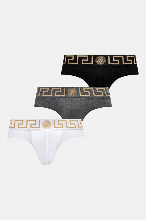Слипы Versace 3 шт мужские цвет серый AU10327 1A10011
