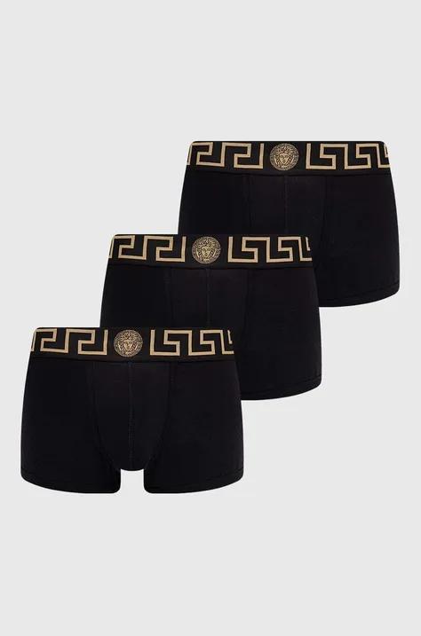 Boxerky Versace 3-pack pánské, černá barva, AU10326 1A10011