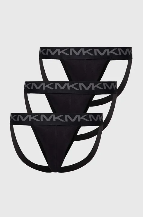 Труси джоки (jockstrap) Michael Kors 3-pack колір чорний